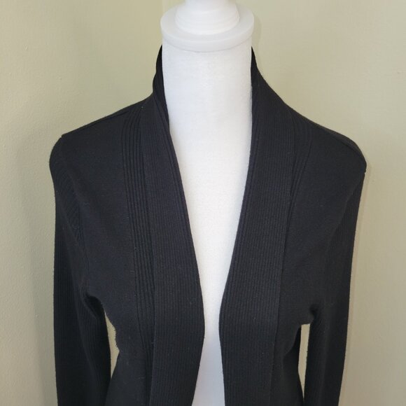 89th & Madison Black Sweater Open Cardigan Fine Knit Women's Size M - Picture 2 of 11